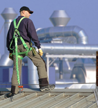 Man working on roof